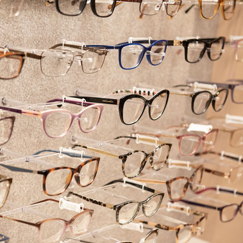 display of eyewear choices at our office